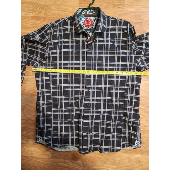 Au Noir Men Long Sleeves Shirt Black And White Size 6 - Picture 8 of 11